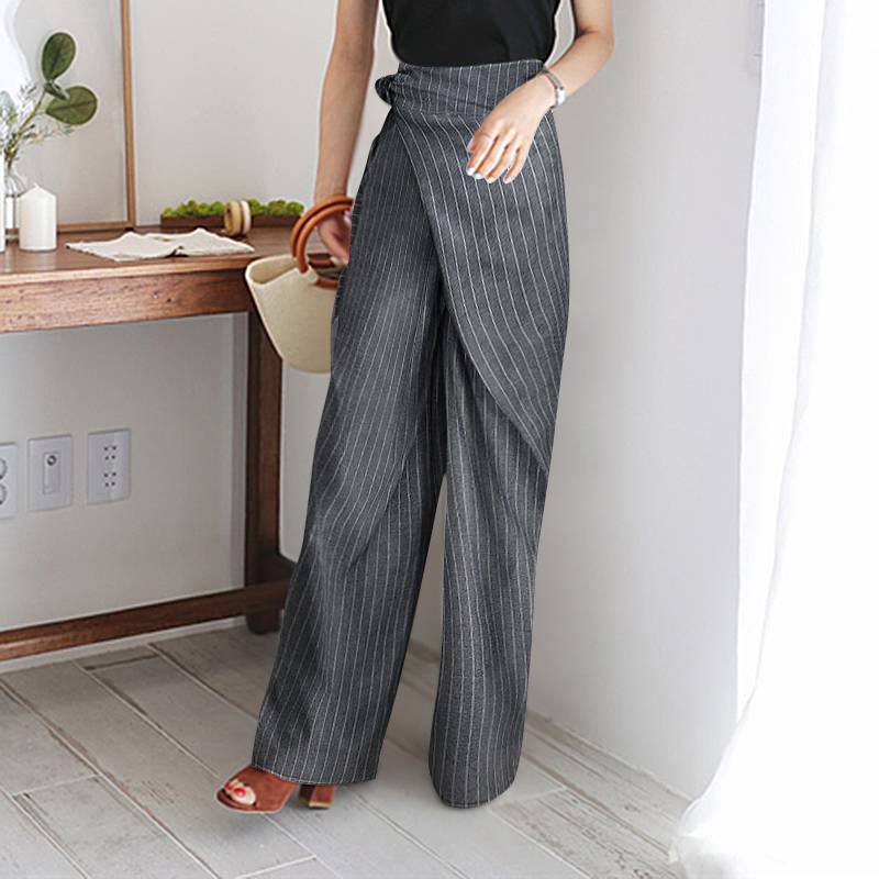Fashion Lace-Up Striped Pants - Image 7