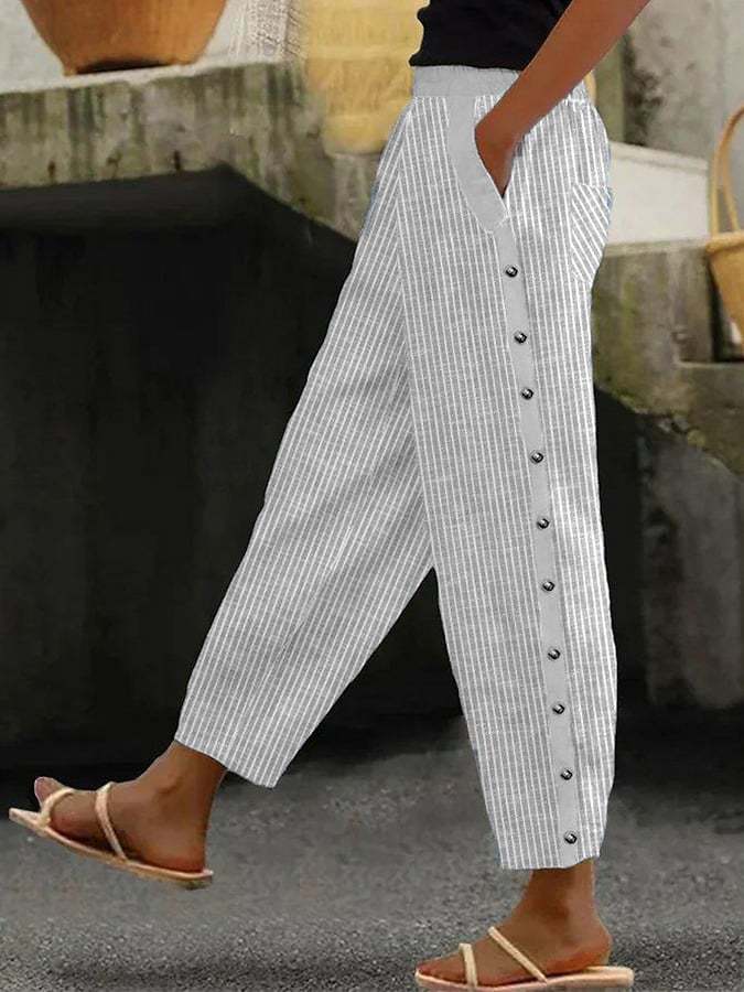 Fashion Stripe Crop Pants - Image 3