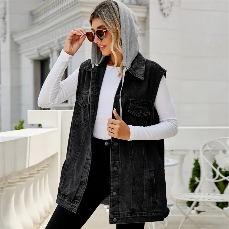 Fashionable Sleeveless Denim Jacket for Women - Image 8