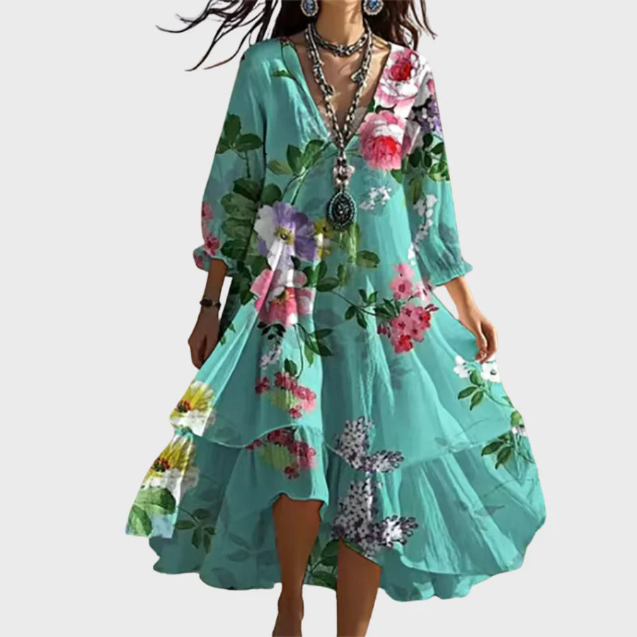Feminine Floral Midi Dress – Drapey, Season-Ready Favorite for Brunch Dates and Wedding Guest Looks - Image 9