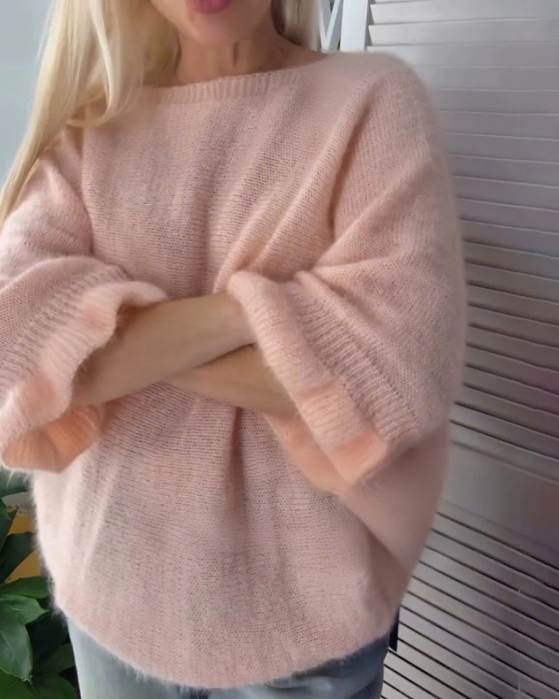 Flare Sleeve Cut Out Elegant Sweater - Image 5