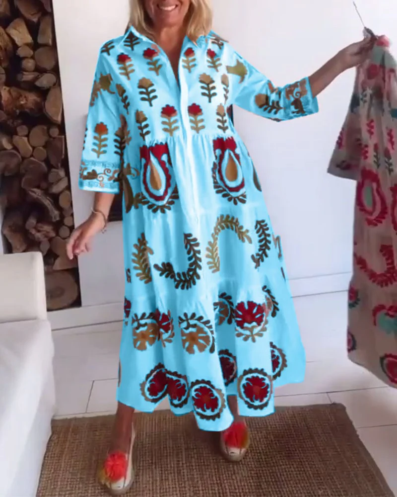 Floral Graphic Print Dress - Image 7
