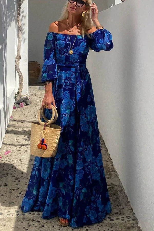 Floral Off Shoulder Maxi Dress - Image 2