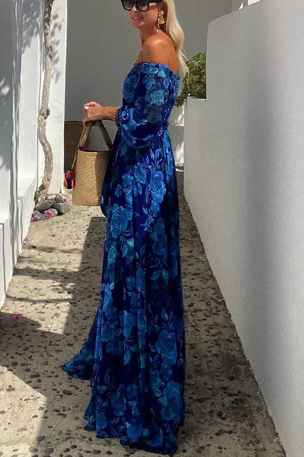 Floral Off Shoulder Maxi Dress - Image 4