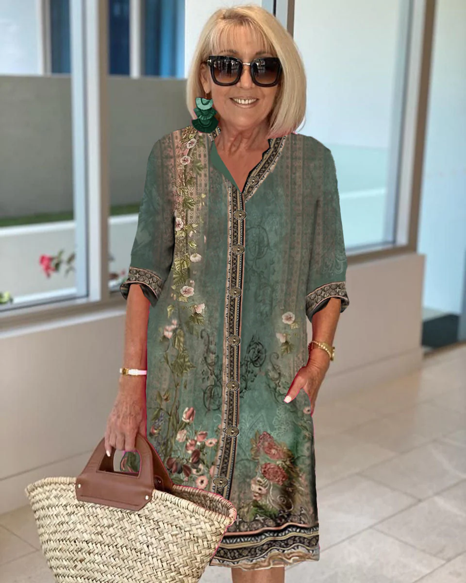 Floral Printed Shirt Dress - Image 2