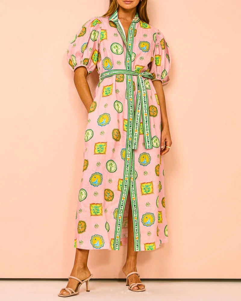 Flowing Puff Sleeve Maxi Dress - Image 8