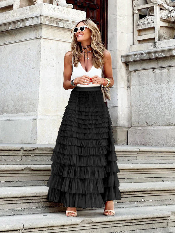 Flowy Layered Maxi Skirt for Women - Image 16