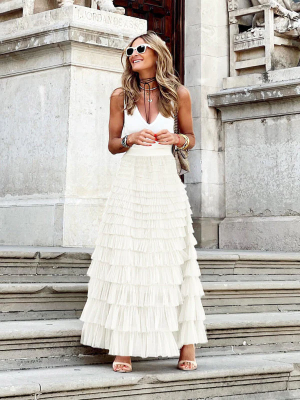 Flowy Layered Maxi Skirt for Women - Image 2