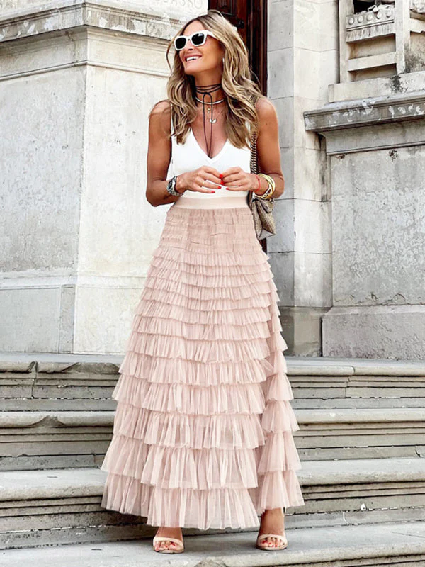 Flowy Layered Maxi Skirt for Women - Image 7