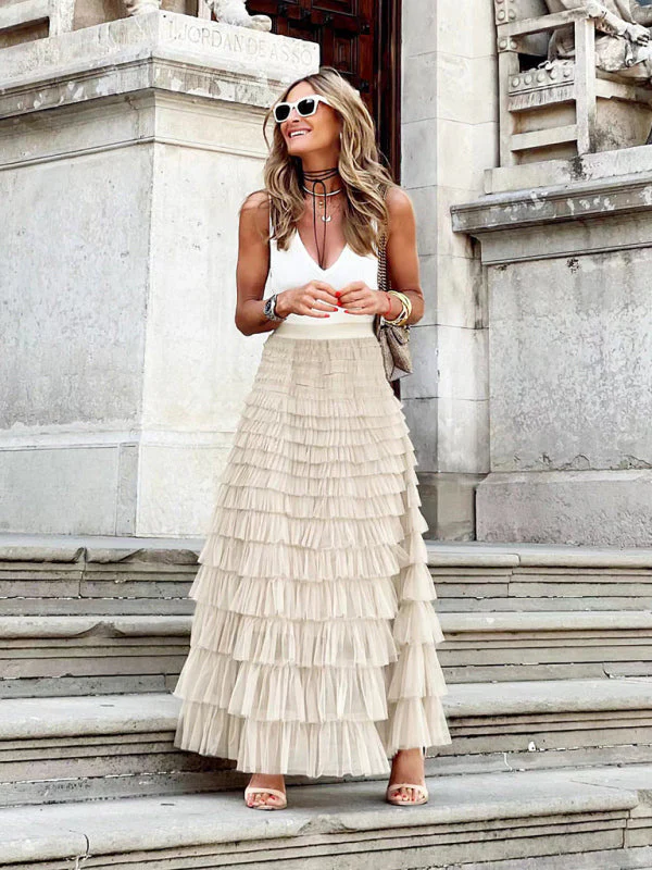 Flowy Layered Maxi Skirt for Women - Image 8