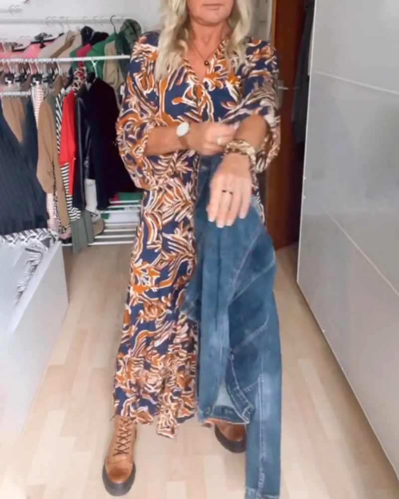 Flowy Printed C with V-Neckline - Image 7
