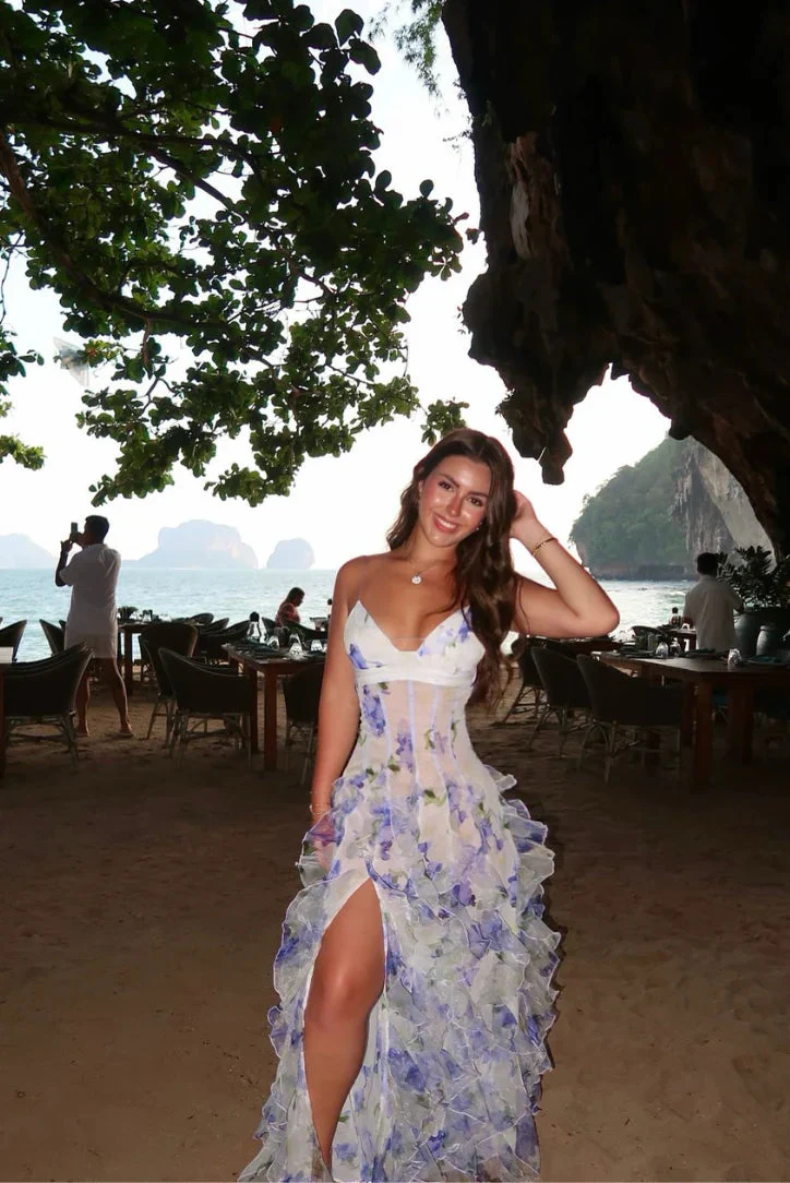 Flowy Ruffle Hem Elegant Dress - Image 6