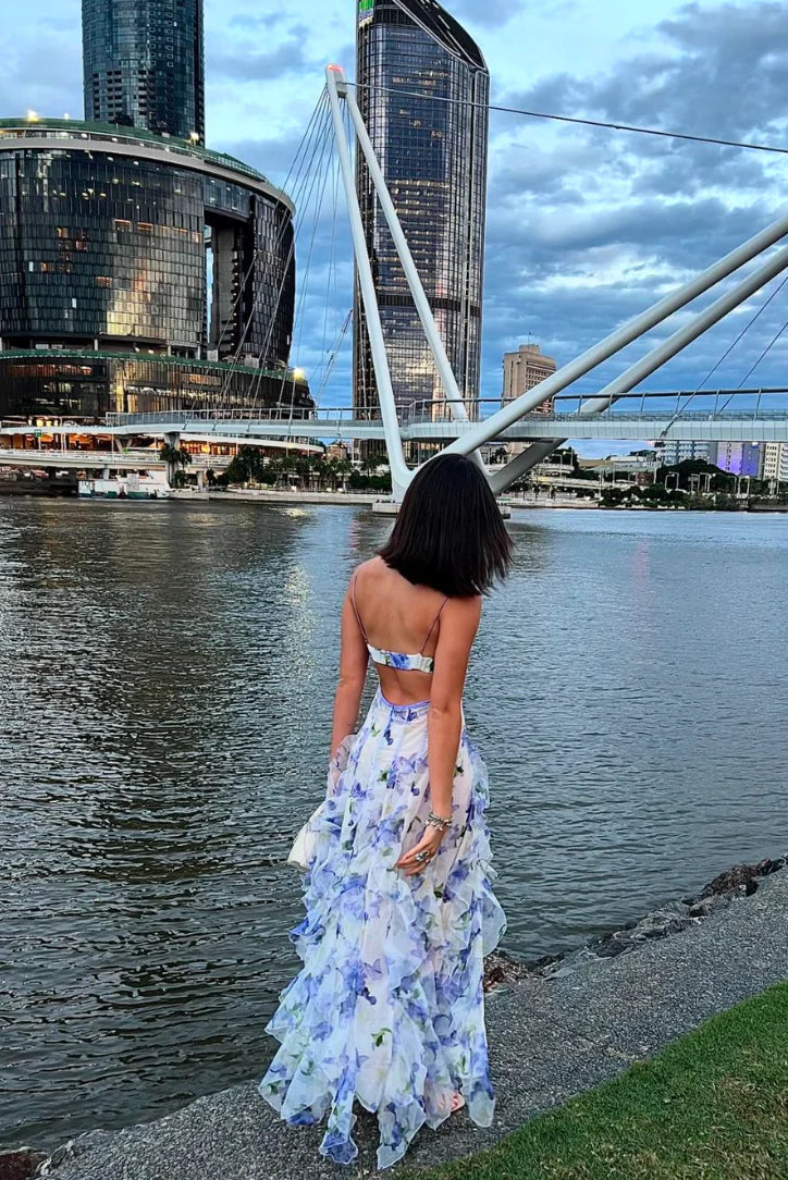 Flowy Ruffle Hem Elegant Dress - Image 9