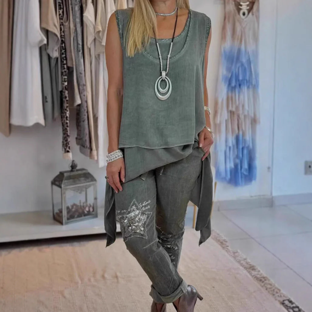 Flowy Sleeveless Tunic Top for Casual Wear - Image 2