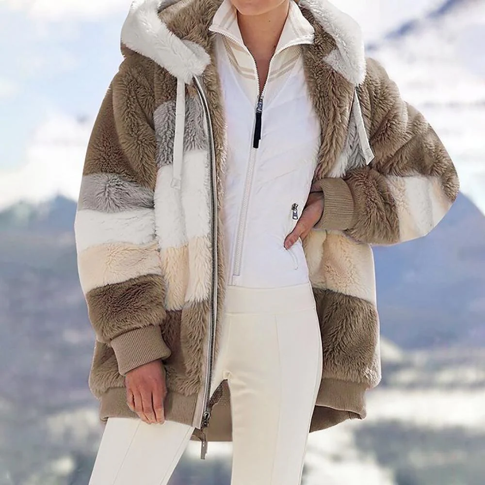 Fluffy Warm Oversized Hoodie Coat - Image 10