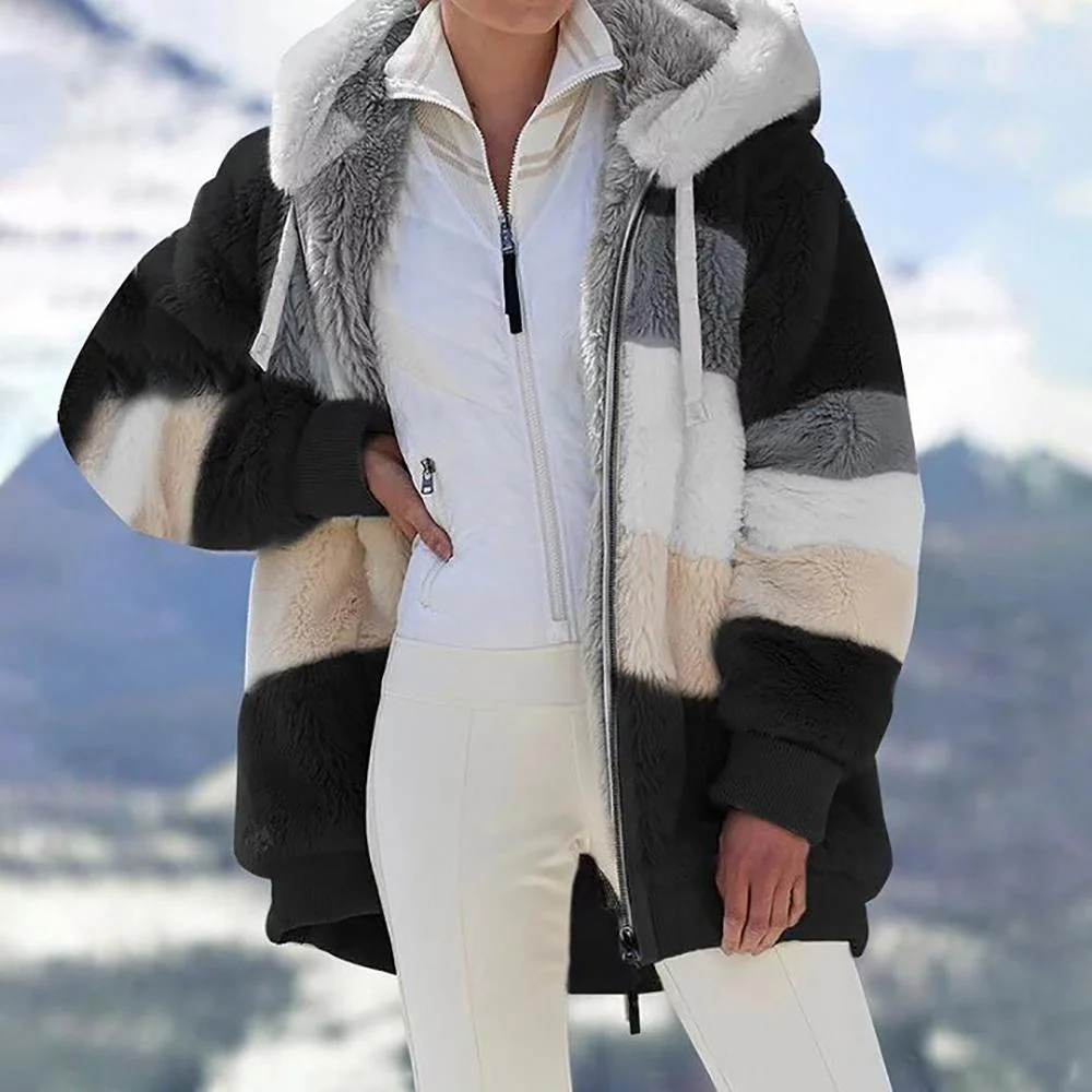 Fluffy Warm Oversized Hoodie Coat - Image 12