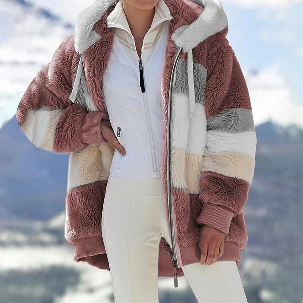 Fluffy Warm Oversized Hoodie Coat - Image 5
