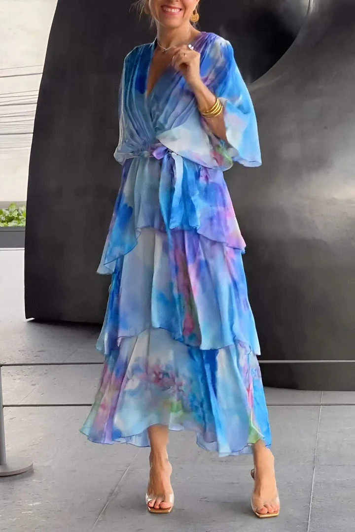 Glamorous V-Neck Maxi Dress For Women - Image 3