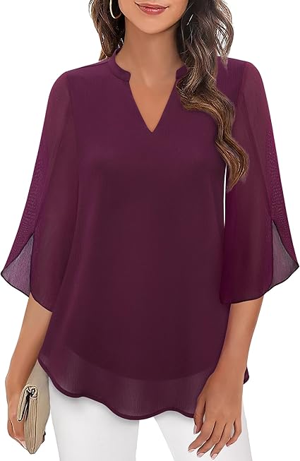 Graceful Split-Sleeve Blouse - Image 10