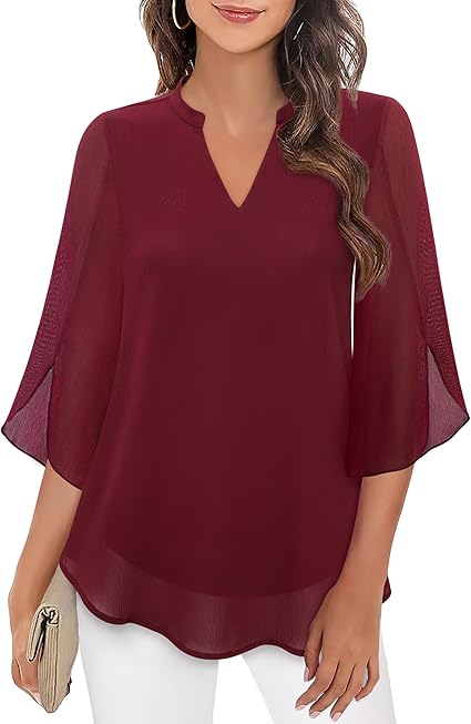 Graceful Split-Sleeve Blouse - Image 12