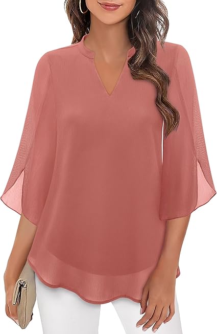 Graceful Split-Sleeve Blouse - Image 17