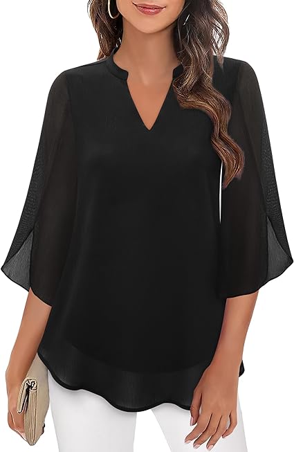 Graceful Split-Sleeve Blouse - Image 2