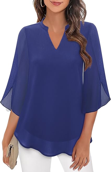 Graceful Split-Sleeve Blouse - Image 8