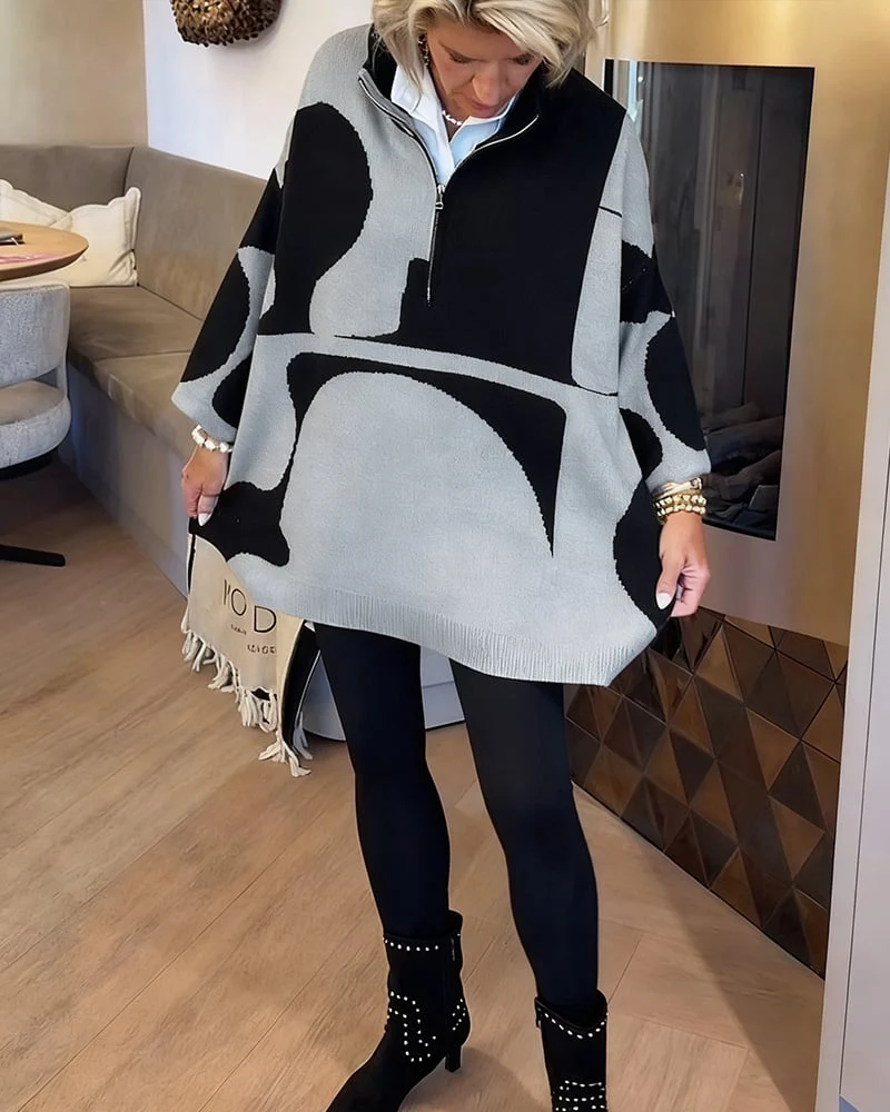 Half-Zip Stand Collar Fashionable Sweater - Image 12