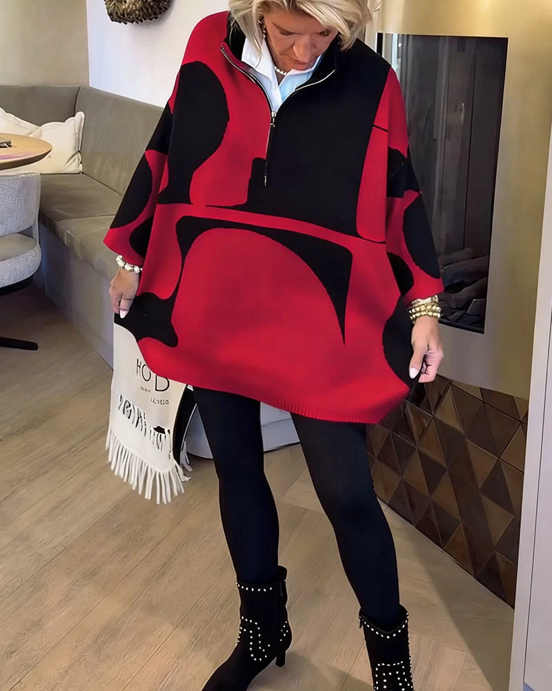Half-Zip Stand Collar Fashionable Sweater - Image 14