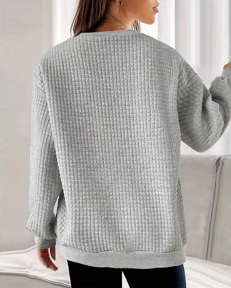 Heart Print Long-Sleeved Sweatshirt - Image 5