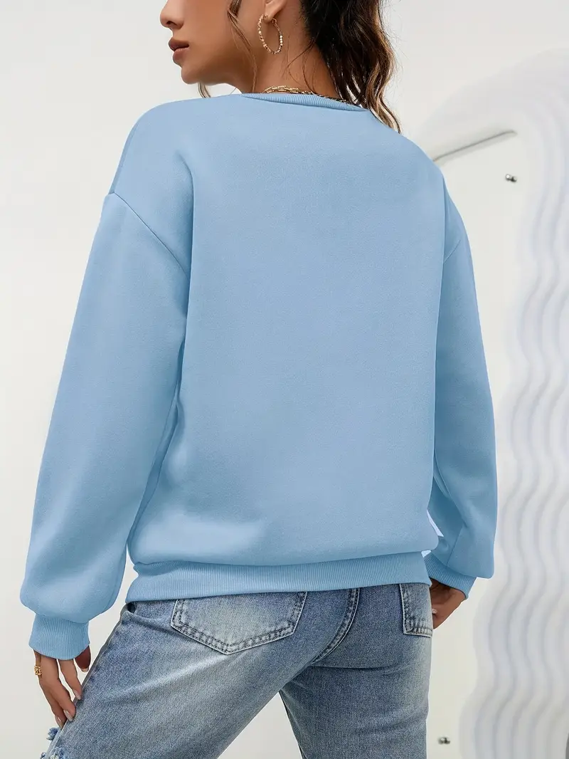 Heart Print Pullover Sweatshirt - Image 3