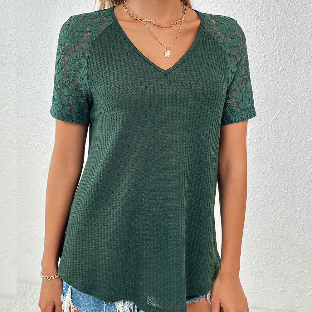 Hollow Out Lace Summer T-Shirt Women - Image 7