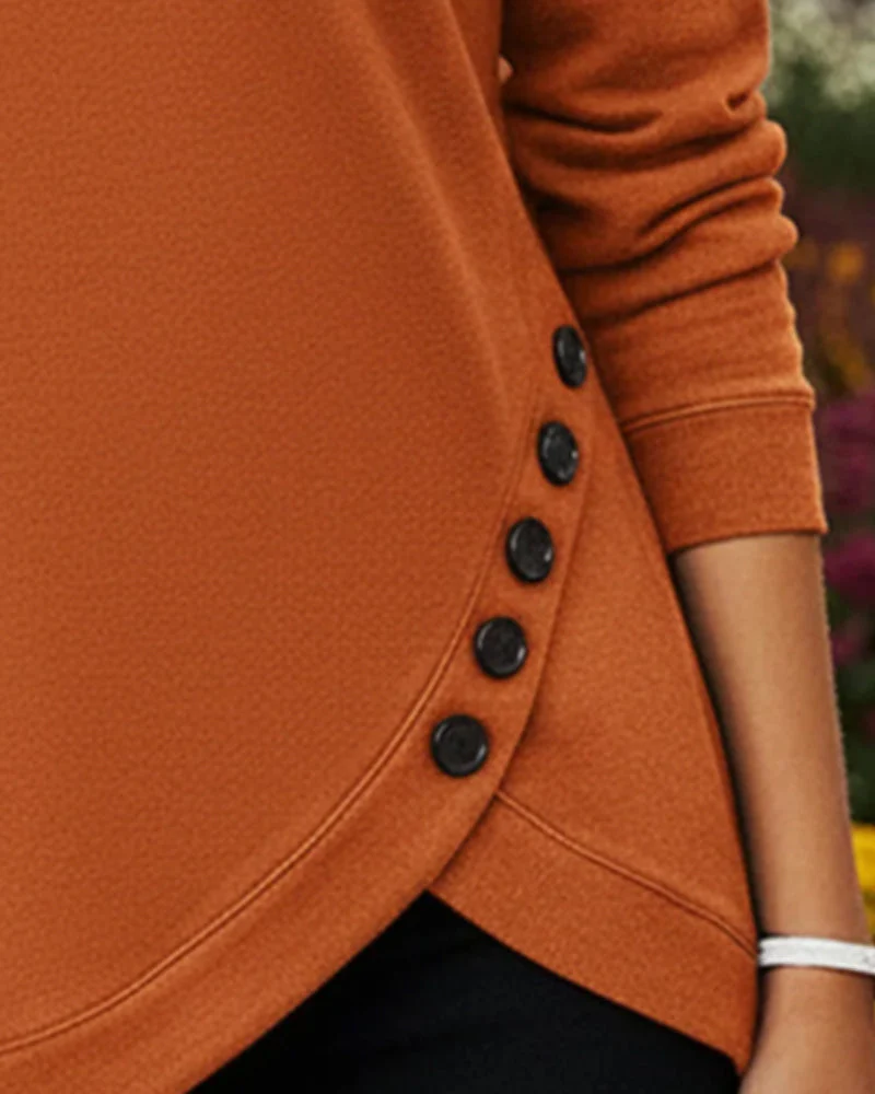 Irregular Button-Down Hem Top - Image 2