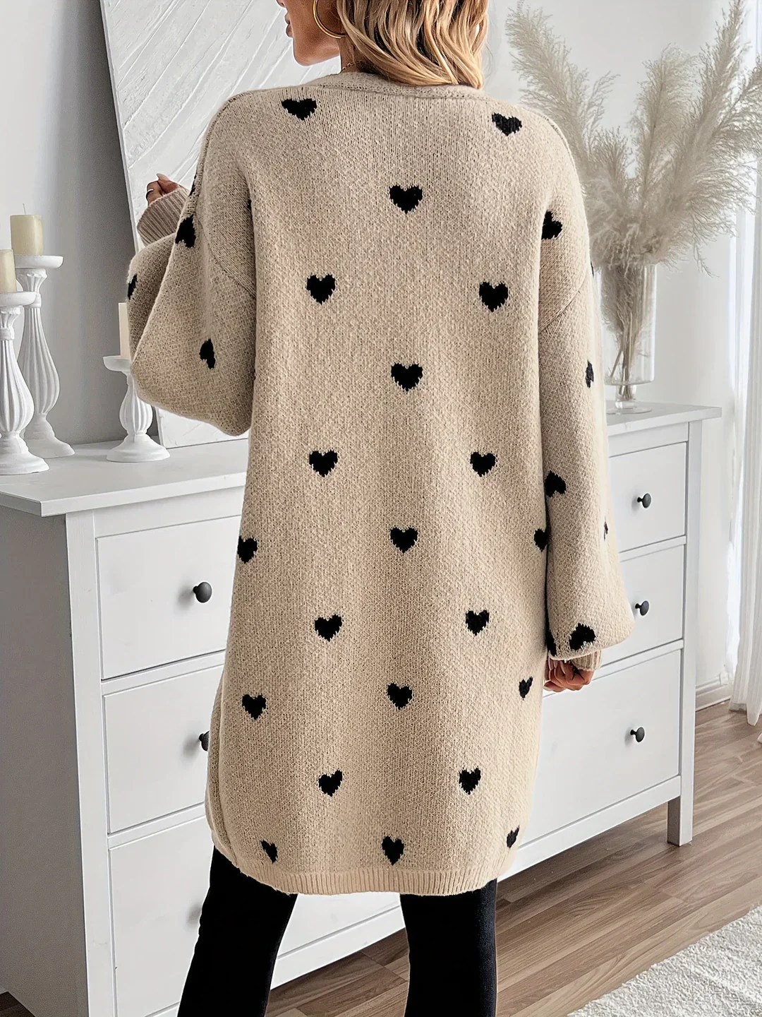 Julia Cozy Cardigan with Heart Pattern Design - Image 6
