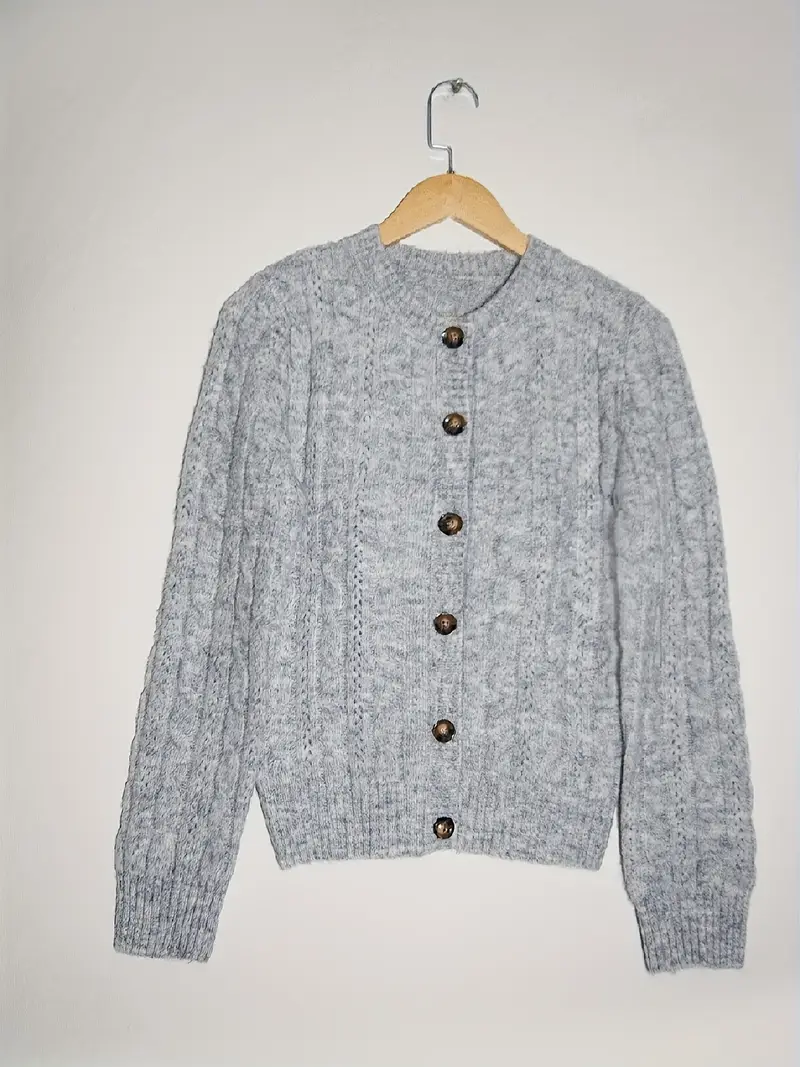 Knitted Cable Cardigan for Women's - Image 5
