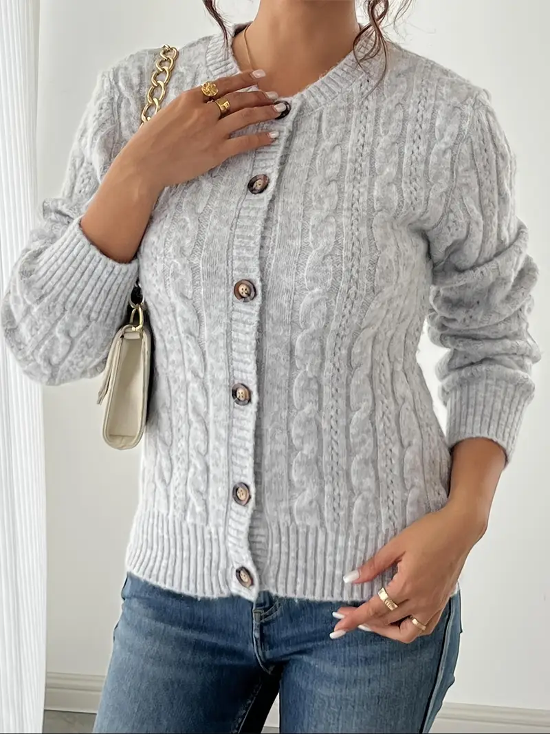 Knitted Cable Cardigan for Women's - Image 8