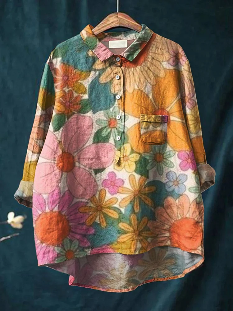 Layla Floral Art Shirt with Soft Print - Image 2