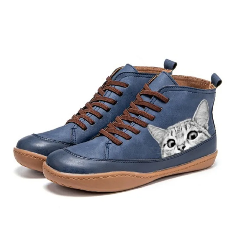 Leather Boots with Cat Design - Image 7