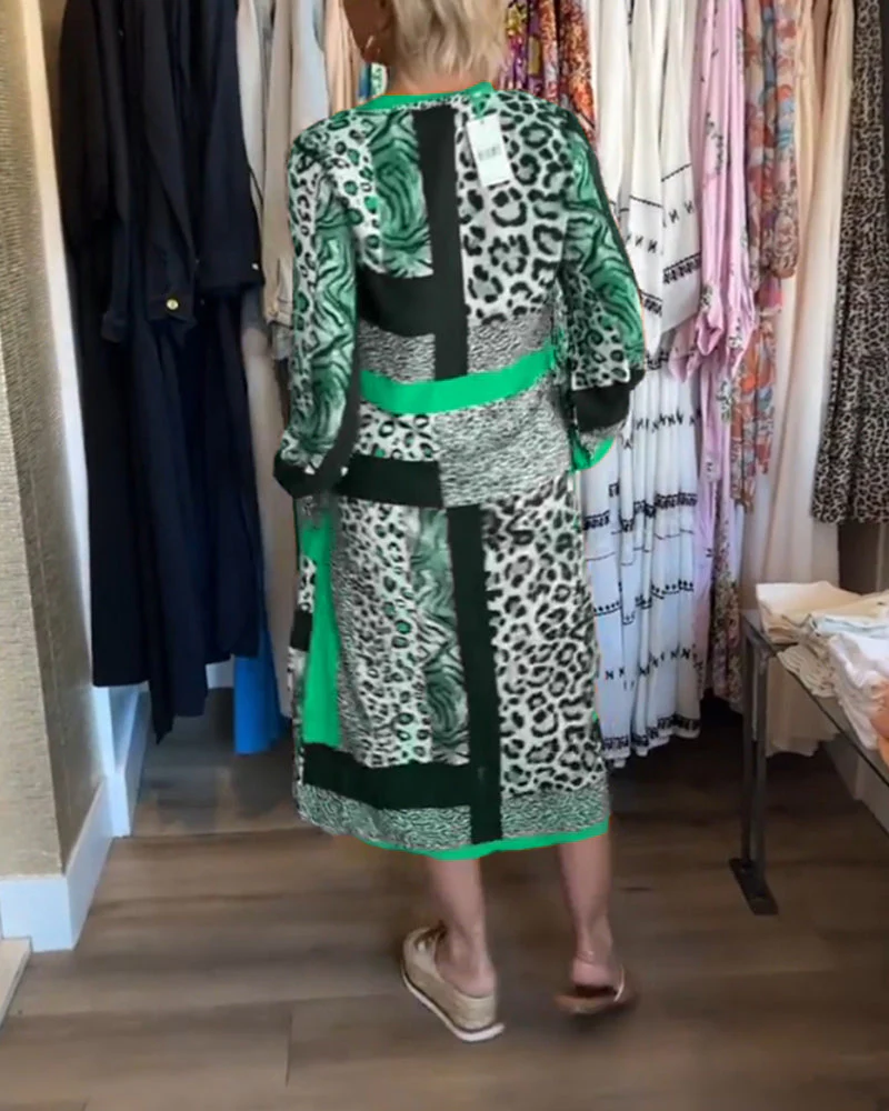 Leopard geometric print dress - Image 28