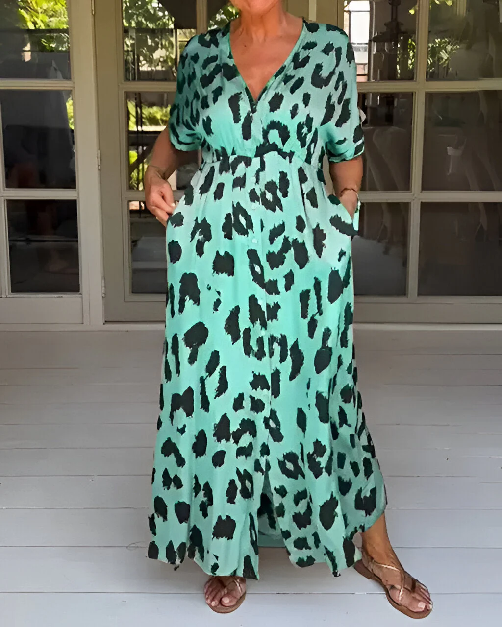 Leopard Print Stylish Maxi Dress - Image 14