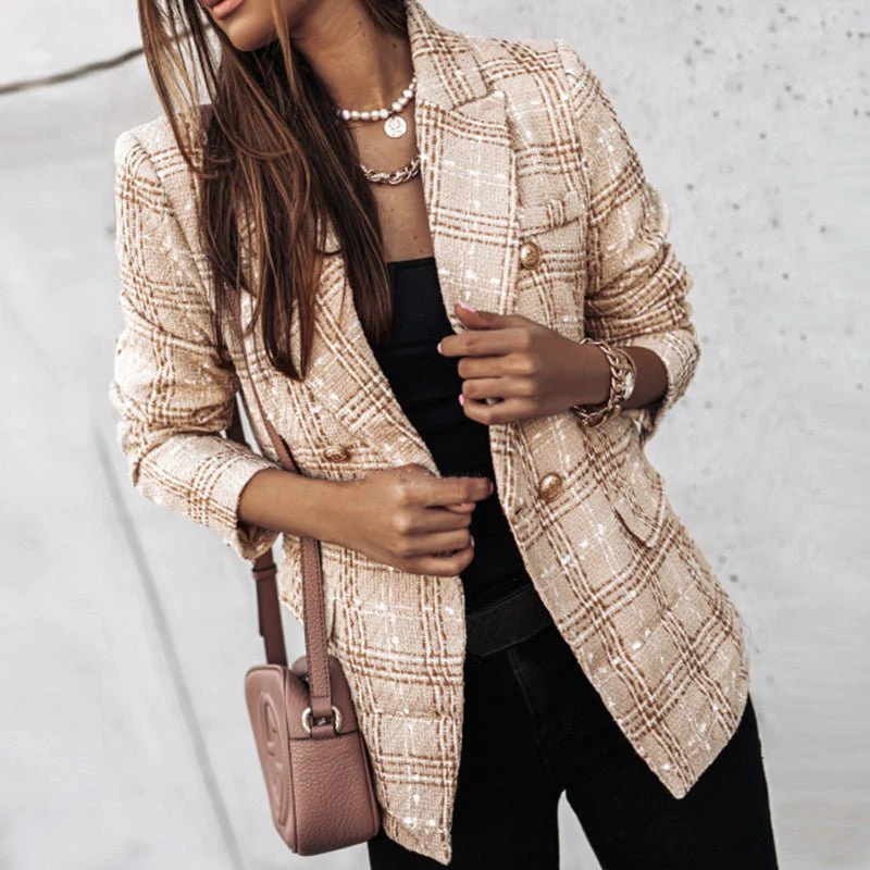Lightweight Checked Blazer Jacket - Image 10