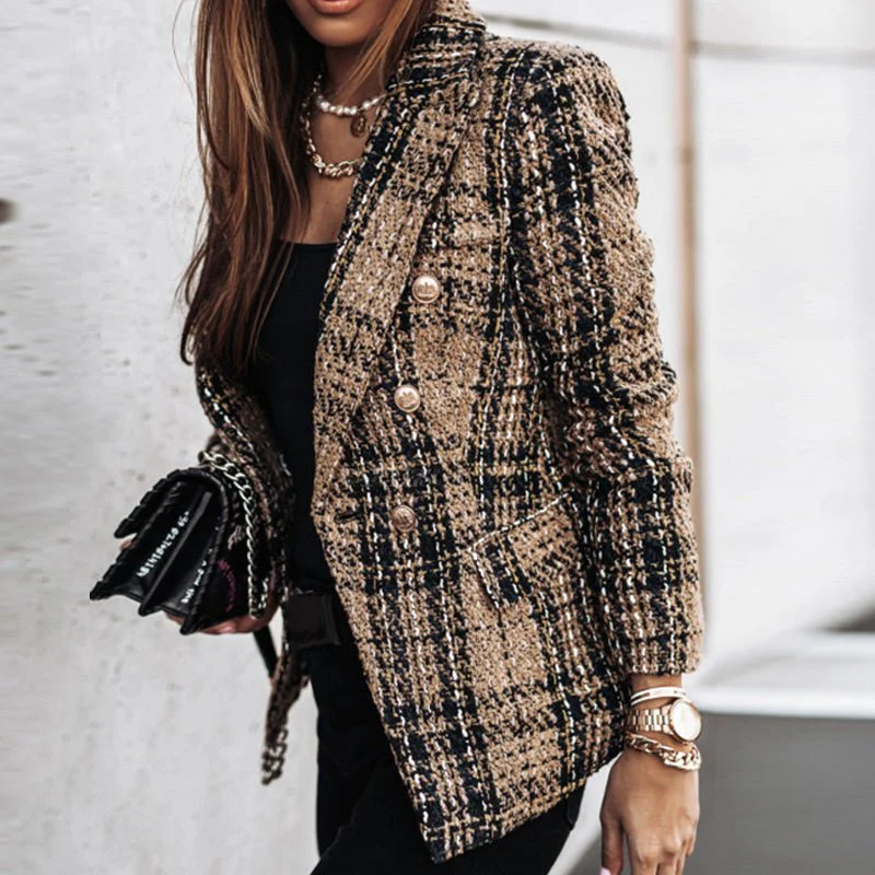 Lightweight Checked Blazer Jacket - Image 12