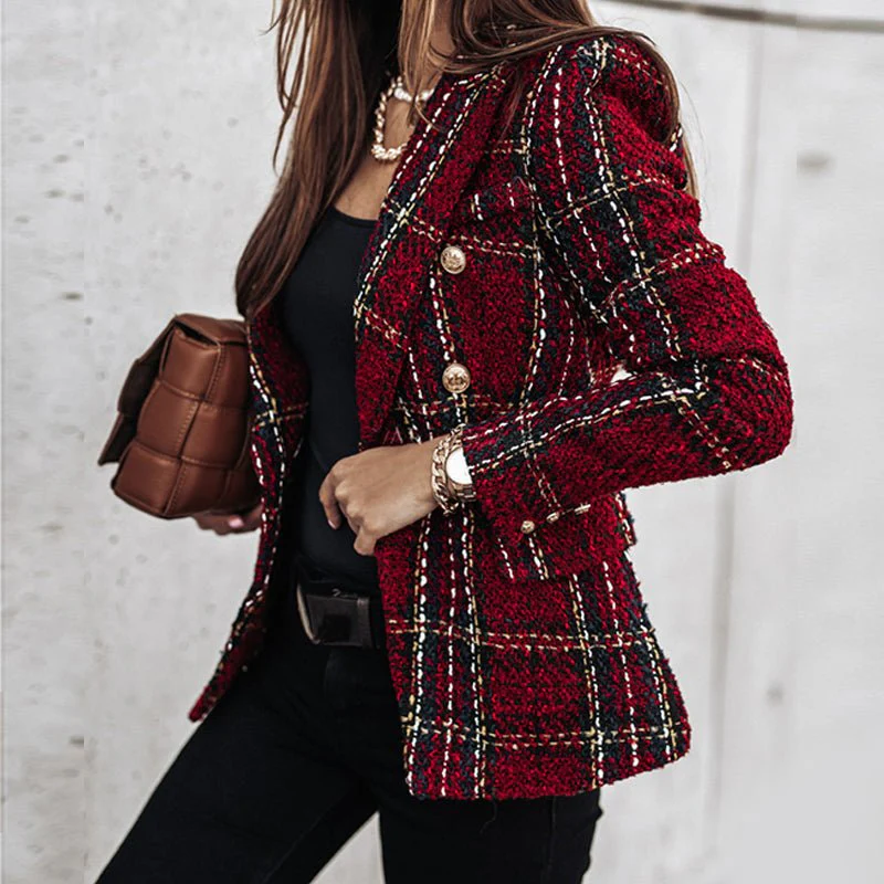 Lightweight Checked Blazer Jacket - Image 13