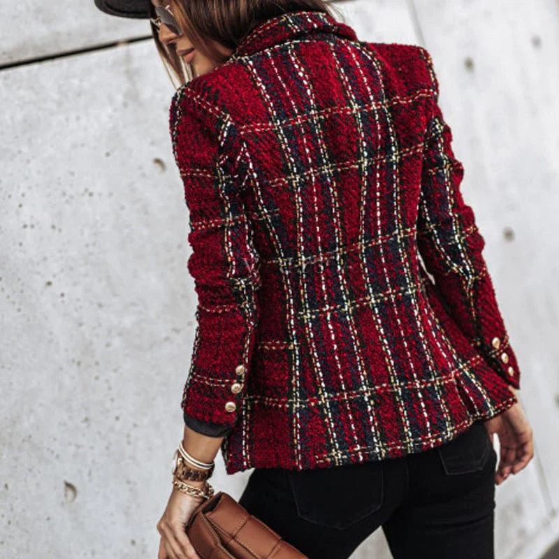 Lightweight Checked Blazer Jacket - Image 14