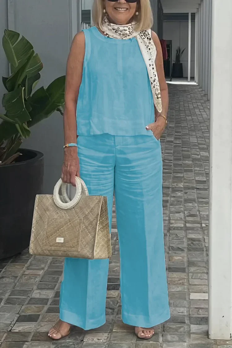 Elegant Sleeveless Two-Piece Set - Image 18