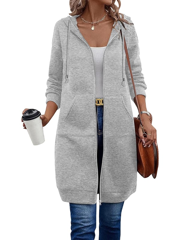 Long Sleeve Hoodie With Zip Up - Image 18
