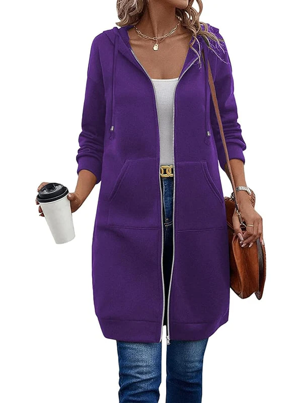 Long Sleeve Hoodie With Zip Up - Image 2
