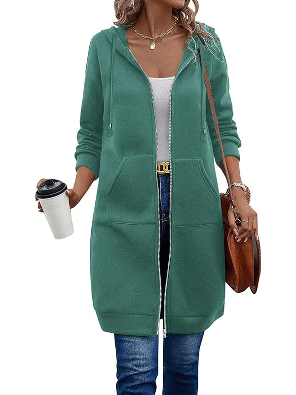 Long Sleeve Hoodie With Zip Up - Image 23