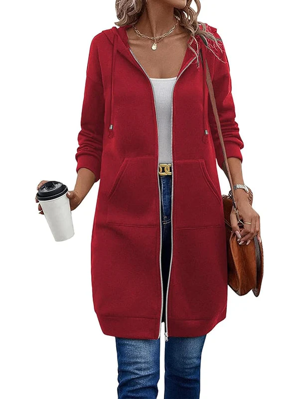 Long Sleeve Hoodie With Zip Up - Image 25