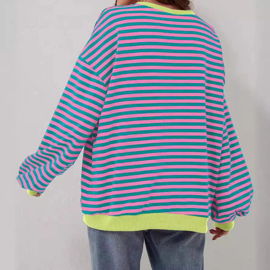 Long Sleeve Striped Pullover Casual Shirt - Image 10